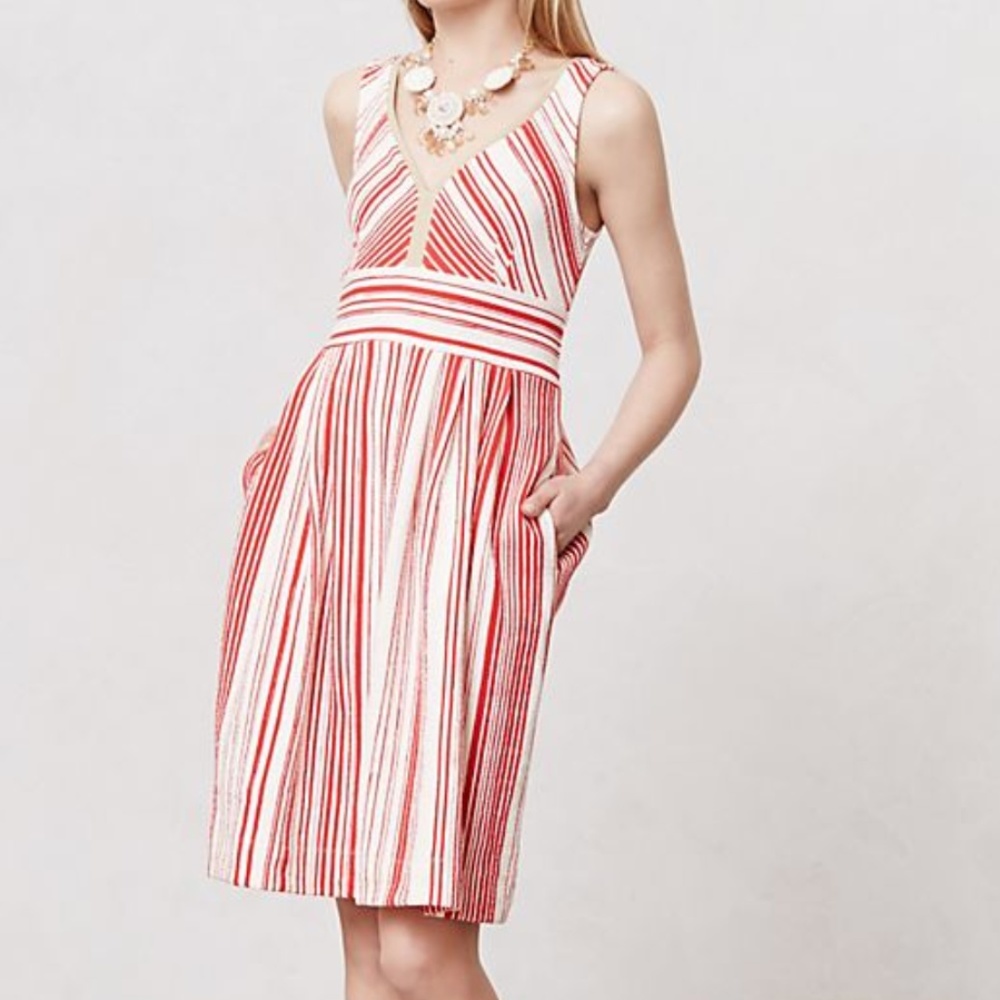 Anthropologie | Poppy Red and White Dress | 6